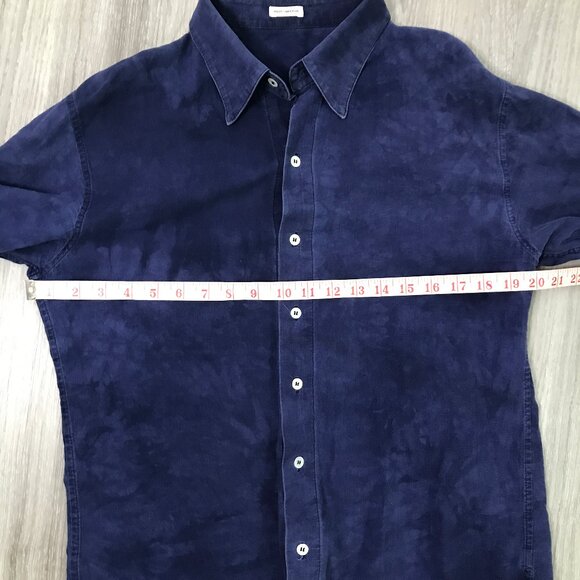 Post Imperial Blue Shirt Button Front Long Sleeve Hipster Mens M - Picture 6 of 8